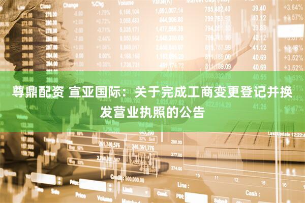 尊鼎配资 宣亚国际：关于完成工商变更登记并换发营业执照的公告