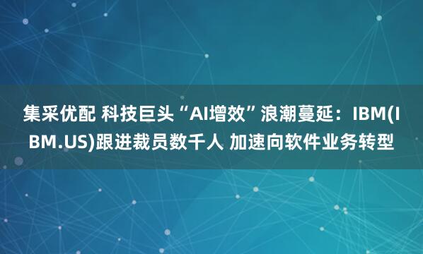 集采优配 科技巨头“AI增效”浪潮蔓延:IBM(IBM.US)跟进裁员数千人 加速向软件业务转型